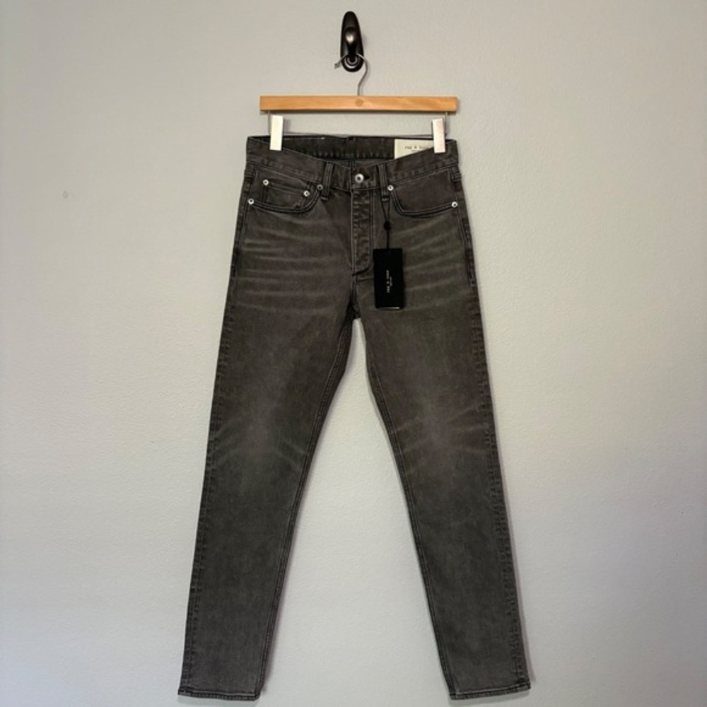 NWT Rag Bone&  Fit 2 Slim Jeans Greyson Faded Mid rise 30X32 Button Fly‎ Grunge - Picture 4 of 13